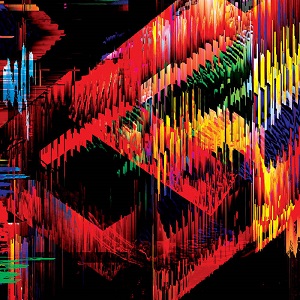 Interplay album cover. A collection of mostly red and yellow lines scattered across the image. There is no composition or order, just splashes of red and yellow.