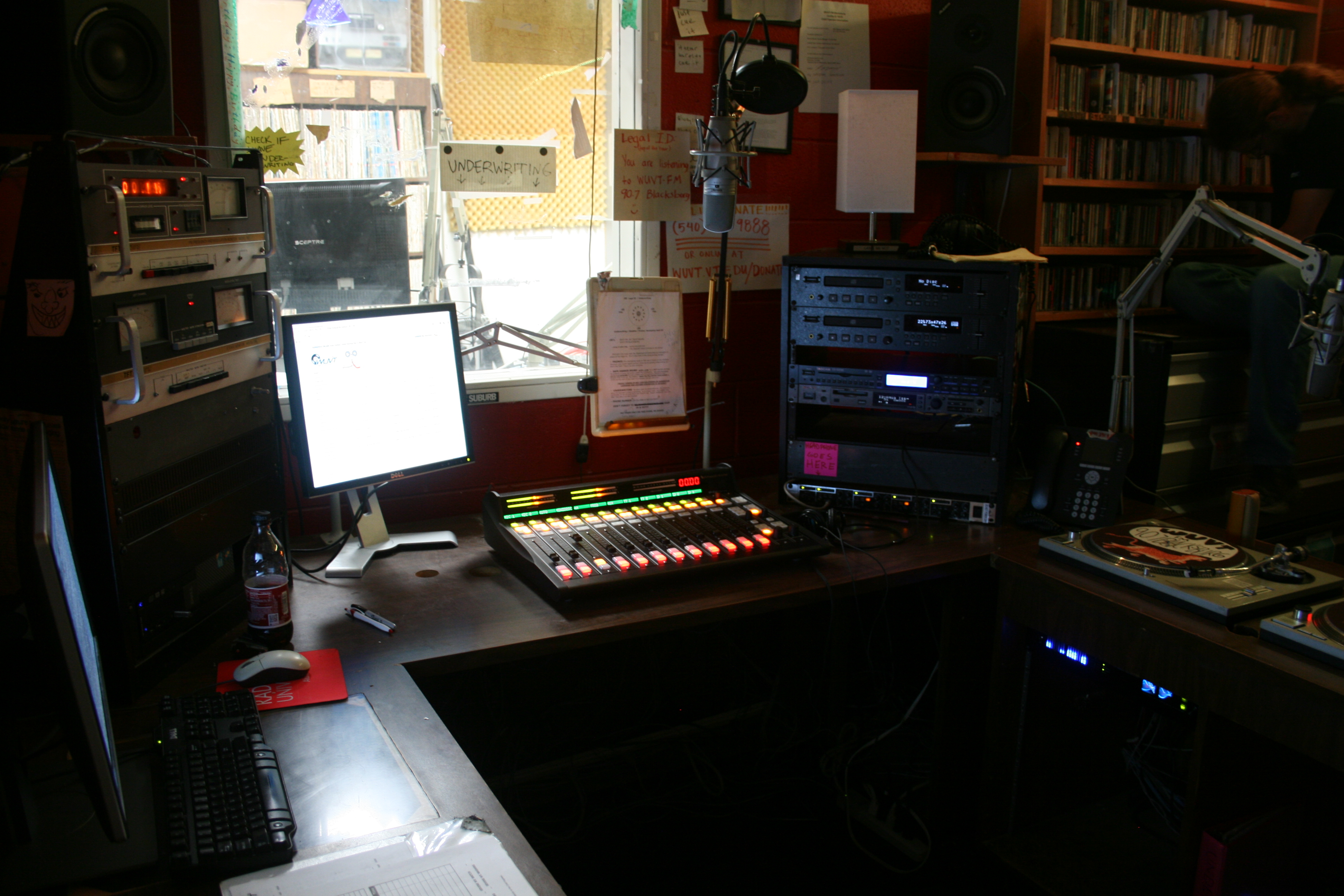 a photo of the new FM audio board in the studio