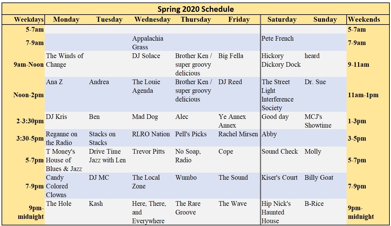 Spring 2020 Schedule and Fall Premiums Update