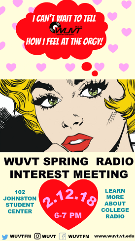 WUVT Spring 2018 Orgy Poster