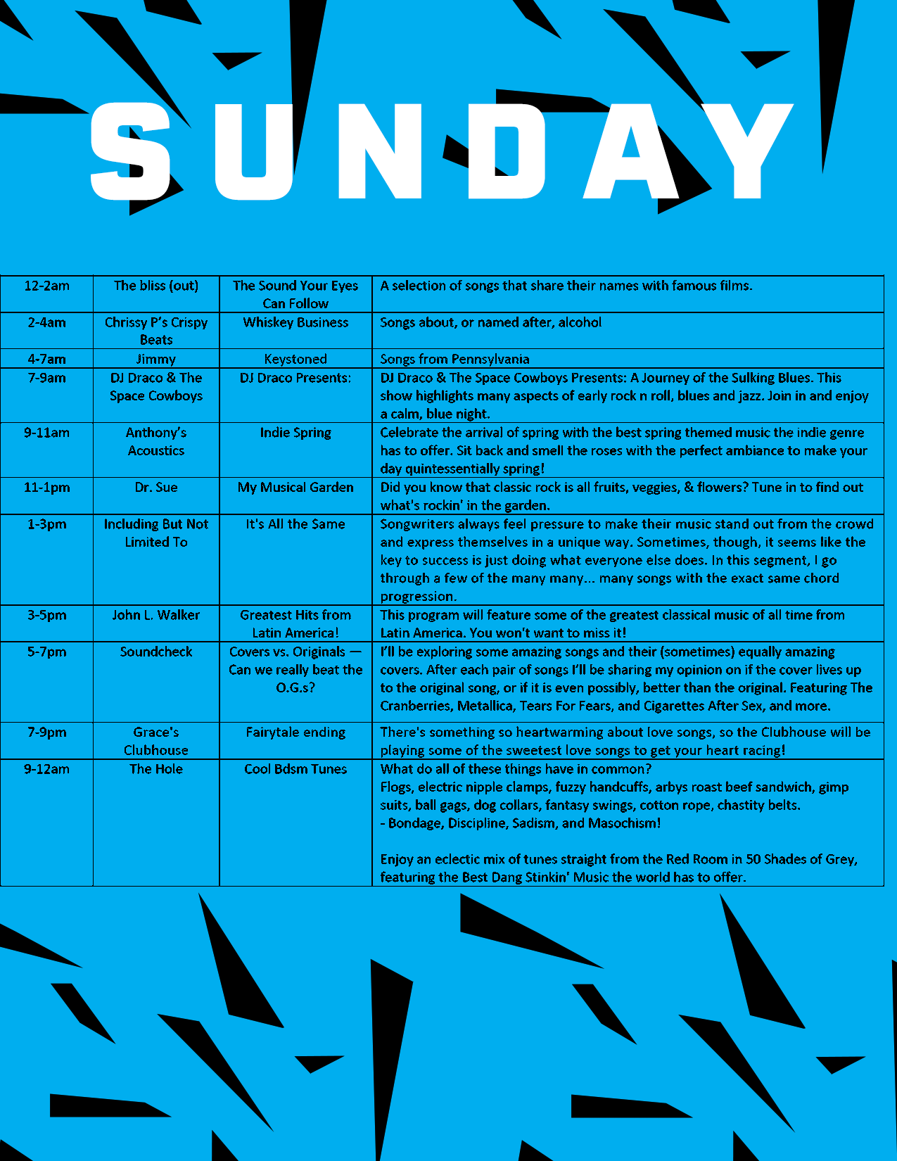 Radiothon Schedule